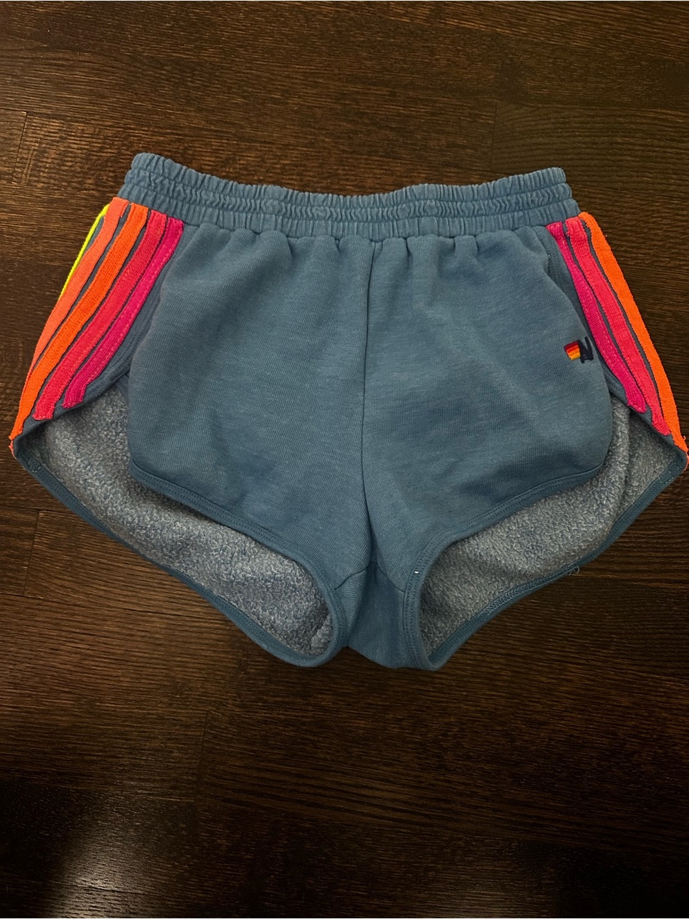 Aviator Nation Athletic Shorts with Pink & Orange Stripe Accents